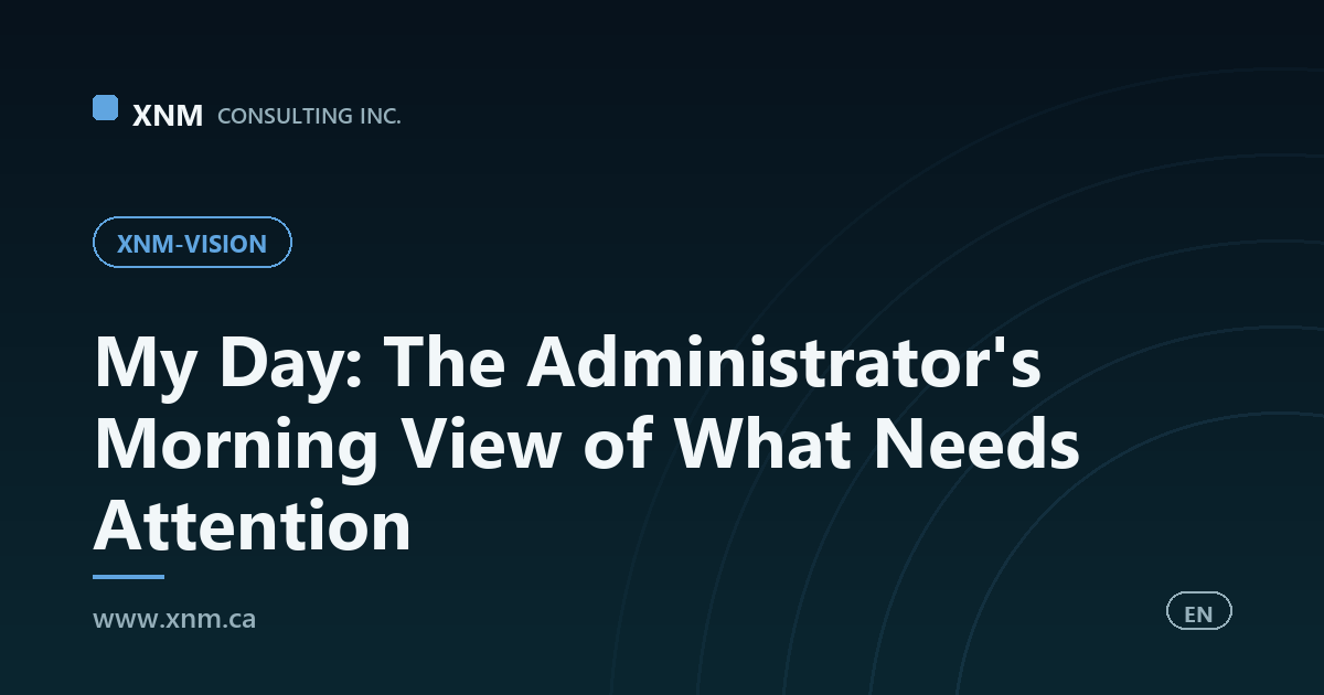 My Day: The Administrator's Morning View of What Needs Attention